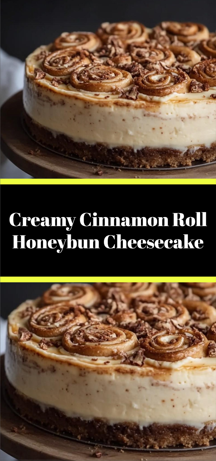 Creamy Cinnamon Roll Honeybun Cheesecake