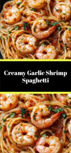 Creamy Garlic Shrimp Spaghetti