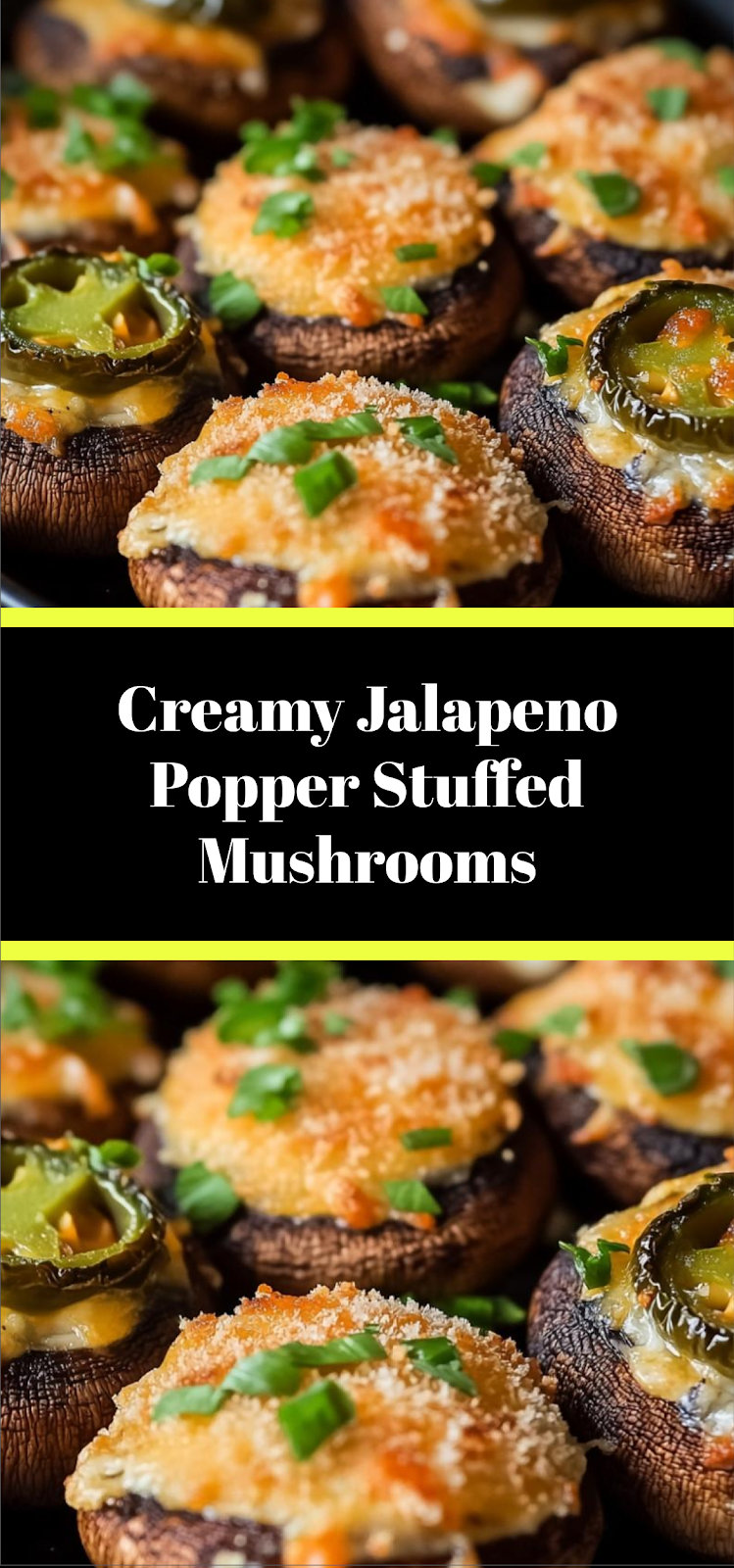 Creamy Jalapeno Popper Stuffed Mushrooms