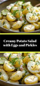 Creamy Potato Salad with Eggs and Pickles