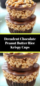 Decadent Chocolate Peanut Butter Rice Krispy Cups