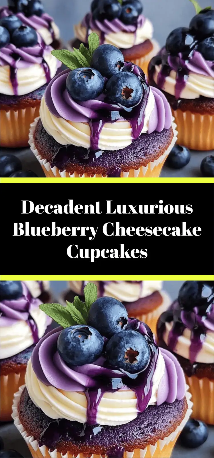 Decadent Luxurious Blueberry Cheesecake Cupcakes