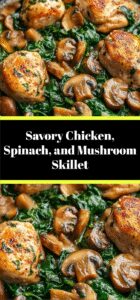 Savory Chicken, Spinach, and Mushroom Skillet
