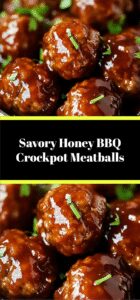 Savory Honey BBQ Crockpot Meatballs