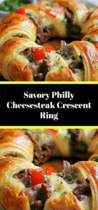 Savory Philly Cheesesteak Crescent Ring