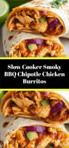 Slow Cooker Smoky BBQ Chipotle Chicken Burritos