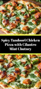 Spicy Tandoori Chicken Pizza with Cilantro Mint Chutney