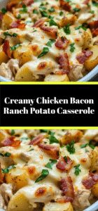 Creamy Chicken Bacon Ranch Potato Casserole
