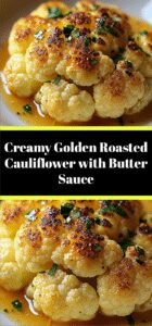 Creamy Golden Roasted Cauliflower with Butter Sauce