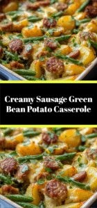 Creamy Sausage Green Bean Potato Casserole