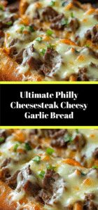 Ultimate Philly Cheesesteak Cheesy Garlic Bread